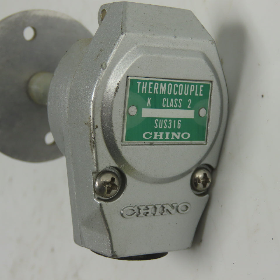 Chino SUS316 K Type Thermocouple Probe Class 2 SUS316 Flange Mount 28" Probe