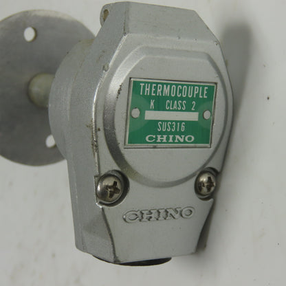Chino SUS316 K Type Thermocouple Probe Class 2 SUS316 Flange Mount 28" Probe
