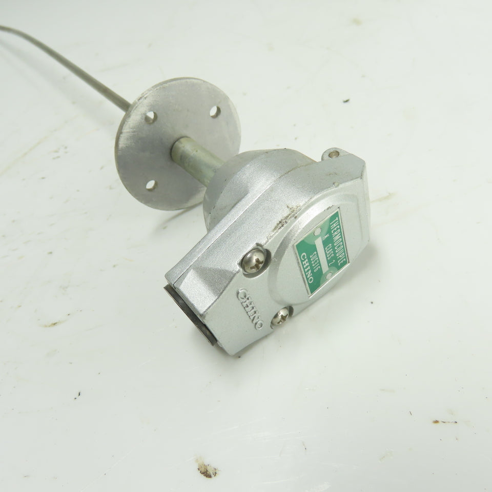 Chino SUS316 K Type Thermocouple Probe Class 2 SUS316 Flange Mount 28" Probe