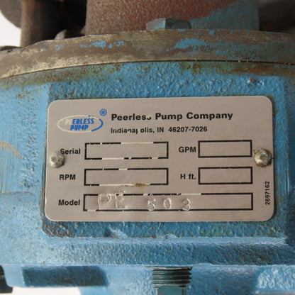 Peerless PE 503 Centrifugal Pump 1-1/2" x 2" Ports