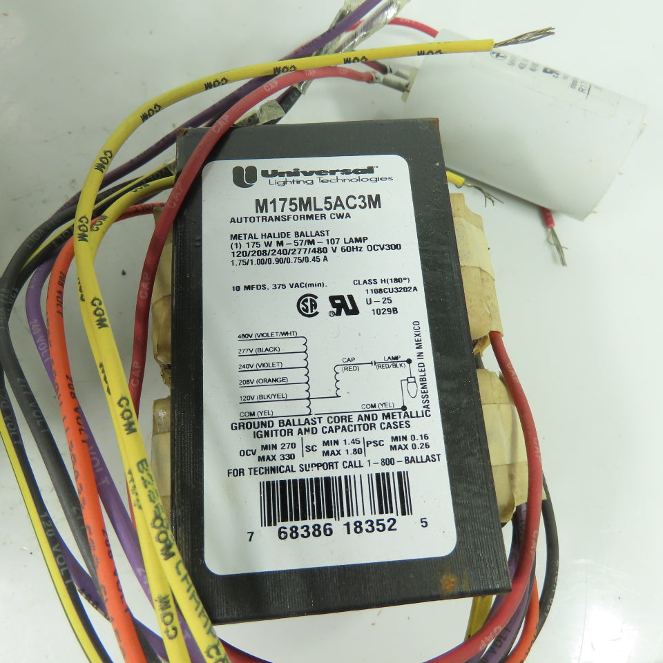 Universal M175ML5AC3M 175W Metal Halide Magnetic Ballast 120/208/240/277/480V