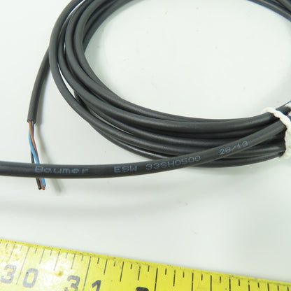 Baumer ESW 33SH0500 Right Angle M12 Female Connector Sensor Cable 300VAC/DC NEW