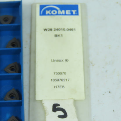 Komet 105878217 W28 24010.0461 Unisix Indexable Inserts BK1 Grade Lot/10