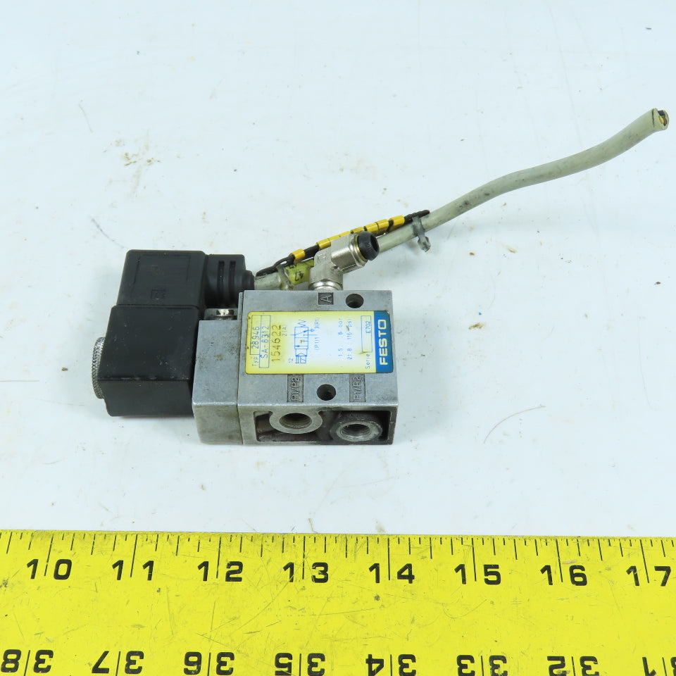 Festo 154622 SA-8312 Pneumatic Solenoid Valve 24VDC 2.5W 116PSI