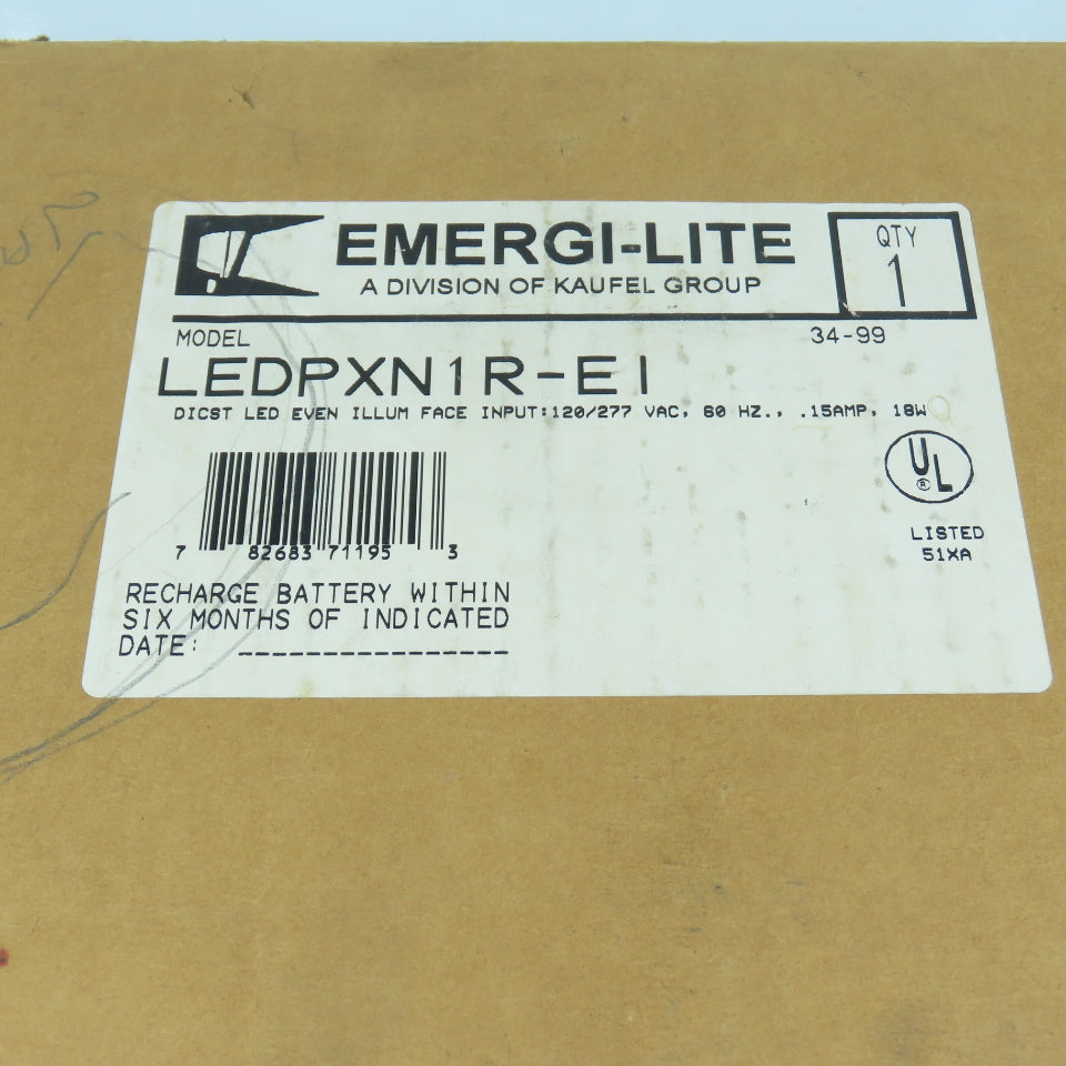 Emergi-Lite LEDPXN1R-EI Die-Cast LED Even Illumination Exit Sign 120/277 VAC