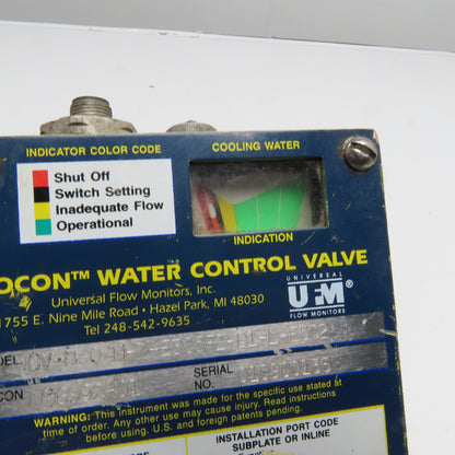 Universal Flow Monitors WCV-B-0-H-7-E3C5F2-D1-L-E5C2 Water Control Valve 24VDC