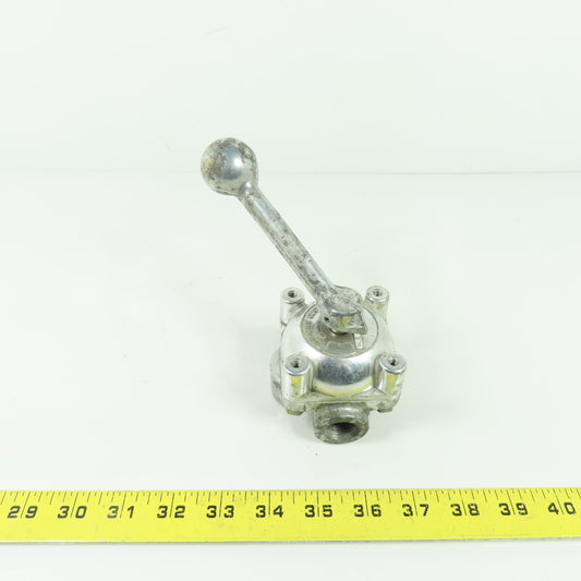 Barksdale Controls Div 9023-M-C 4-Way Shear-Seal Manual Control Valve 3-Position