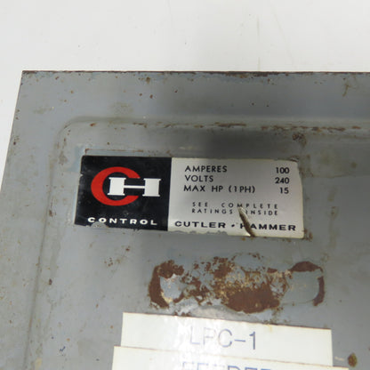 Cutler-Hammer DG223N 100A 3-Pole Fusible Safety Disconnect Switch 240V