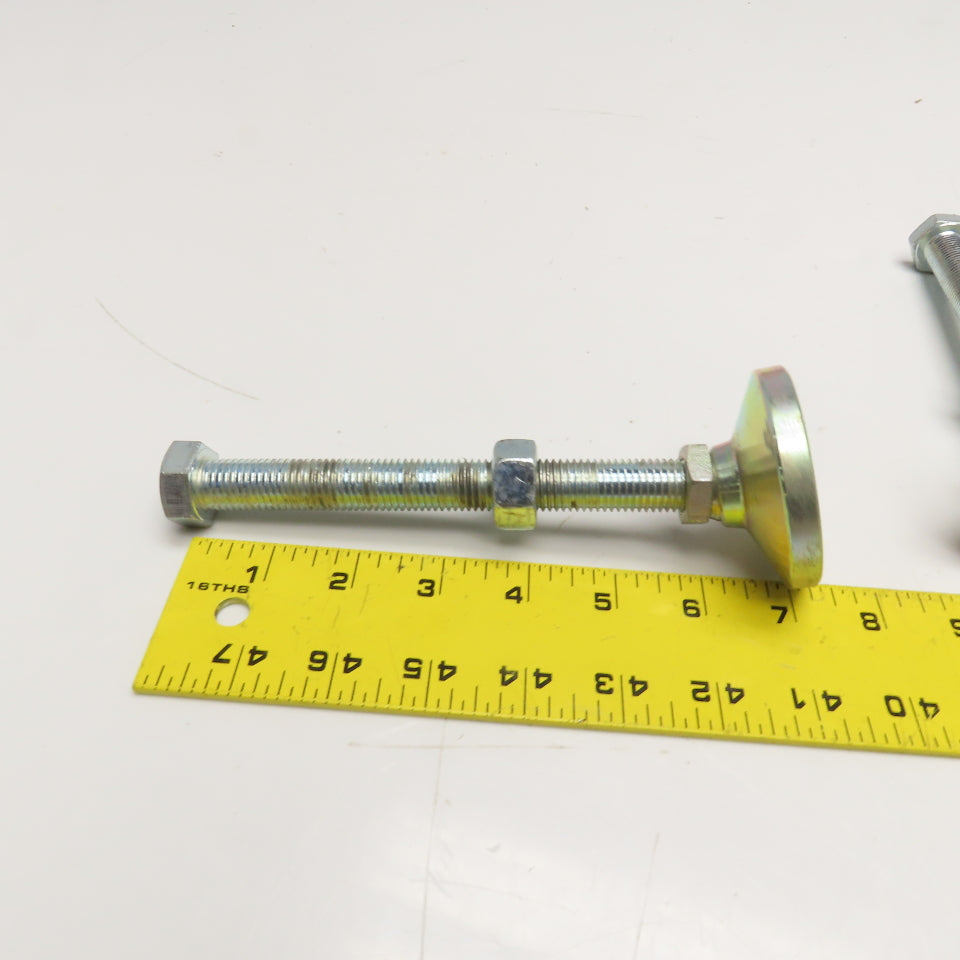 Zinc Plated Steel Leveling Feet M16 x 2.0 x 7" OAL Lot Of 4
