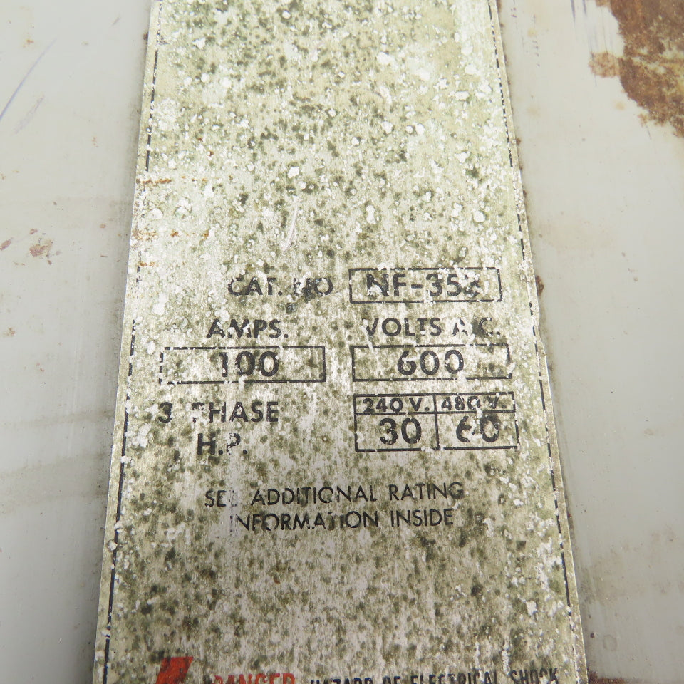 I-T-E NF-353 100A 3-Pole Non-Fusible Safety Disconnect Switch 600V