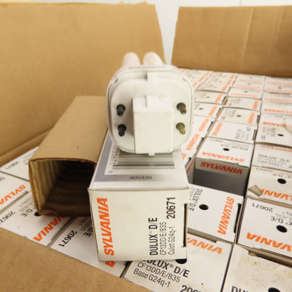 Sylvania CF13DD/E/835 Dulux D/E 13W Fluorescent Bulbs G24q- 4-Pin Lot/50