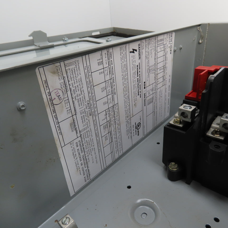 Eaton DH361UDKW 30A Non-Fusible Heavy Duty Safety Disconnect Switch 600VAC