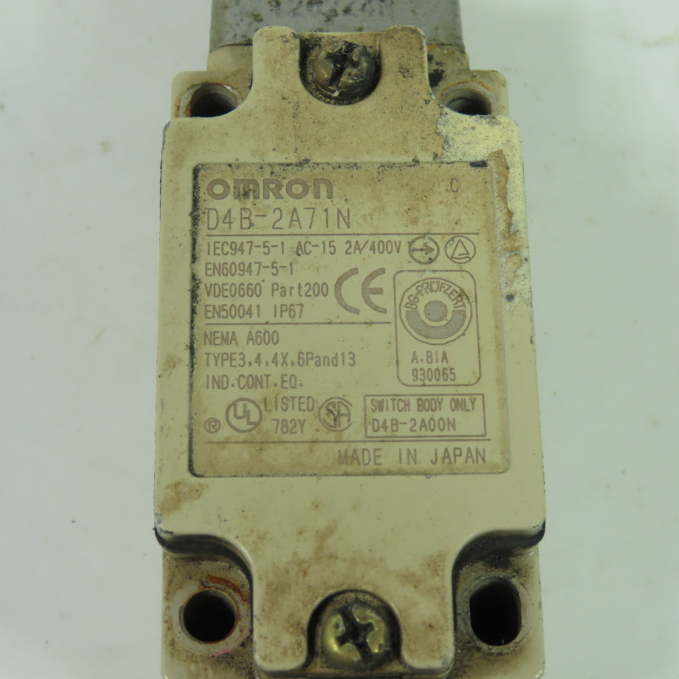 Omron D4B-2A71N Heavy Duty Limit Switch Roller Lever 2A 400V IP67