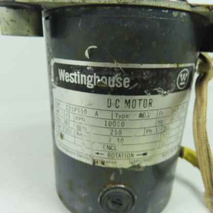 Westinghouse ADS 1/3HP Electric DC Motor 250VDC 10000RPM 36B-14 Fr.