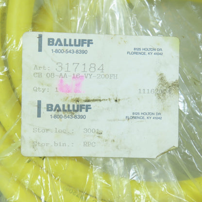 Balluff CB 08-AA-16-VY-200FH 317184 Super-Trex Ultra-Guard 8-Pin Sensor Cable