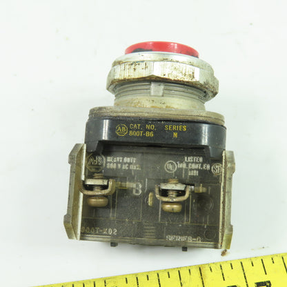 Allen-Bradley 800T-B6 Red Flush Push Button Operator 600VAC Max