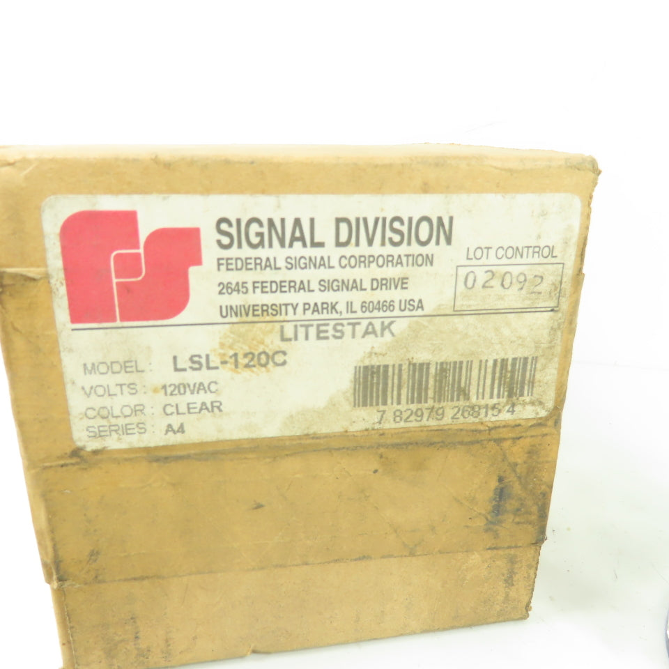 Federal Signal LSL-120C Litestak Beacon Light Module 120VAC Clear NEW