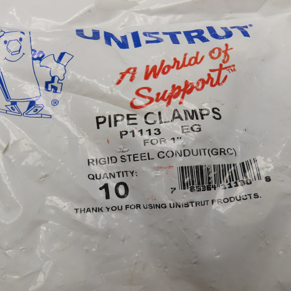 Unistrut P1113 EG 1" Rigid Steel Conduit Pipe Clamps Lot of 10