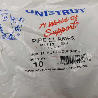 Unistrut P1113 EG 1" Rigid Steel Conduit Pipe Clamps Lot of 10