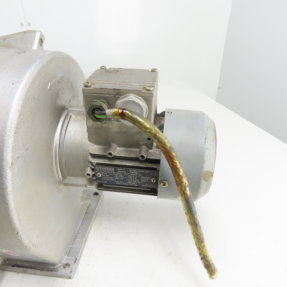 Siemens 1LA7063-2AA92-ZX40 2CW5366-1 Squirrel Cage Blower Fan 230/460V 3400RPM