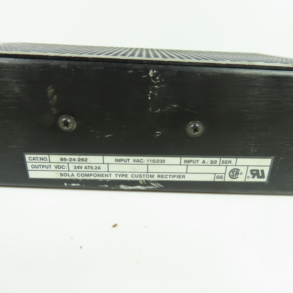 Sola 86-24-262 Custom Rectifier Power Supply 24VDC 6.2A