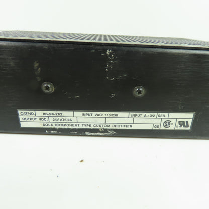 Sola 86-24-262 Custom Rectifier Power Supply 24VDC 6.2A