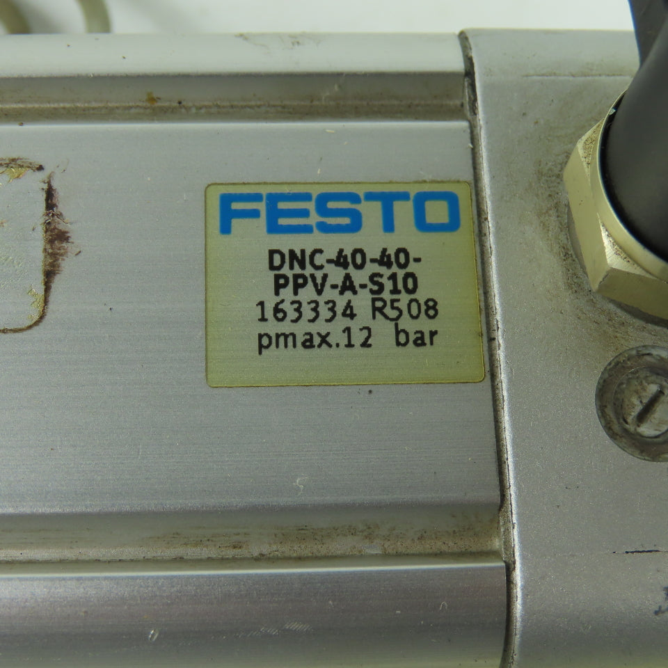 Festo DNC-40-40-PPV-A-S10 Pneumatic Air Cylinder 12 Bar 40mm Stroke 40mm Bore