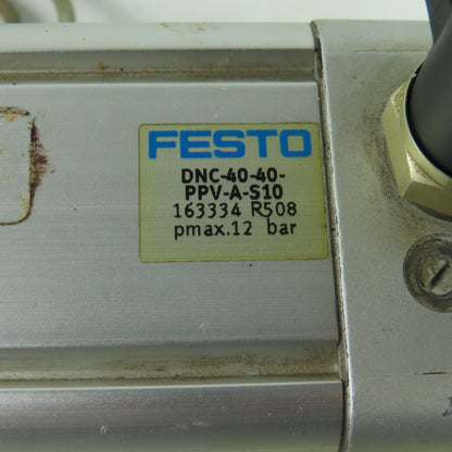 Festo DNC-40-40-PPV-A-S10 Pneumatic Air Cylinder 12 Bar 40mm Stroke 40mm Bore