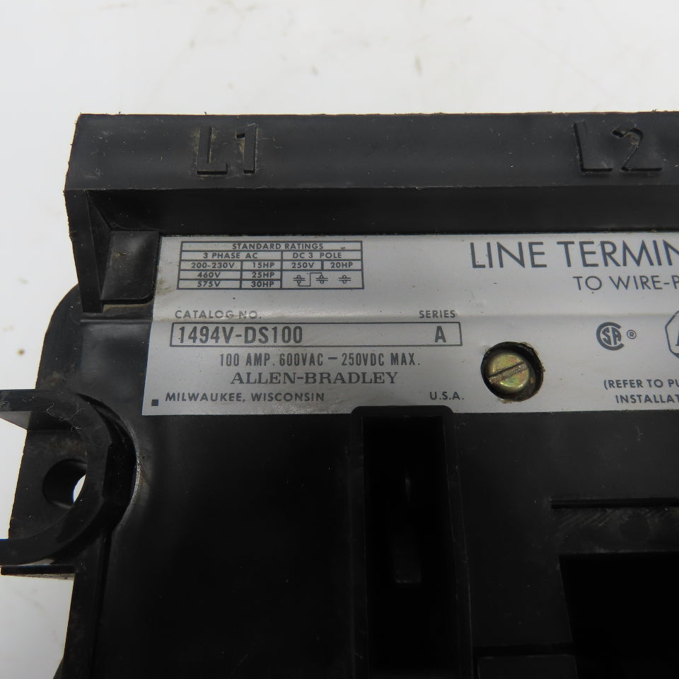 Allen-Bradley 1494V-DS100 100A 3-Pole Non-Fusible Safety Disconnect Switch 600V