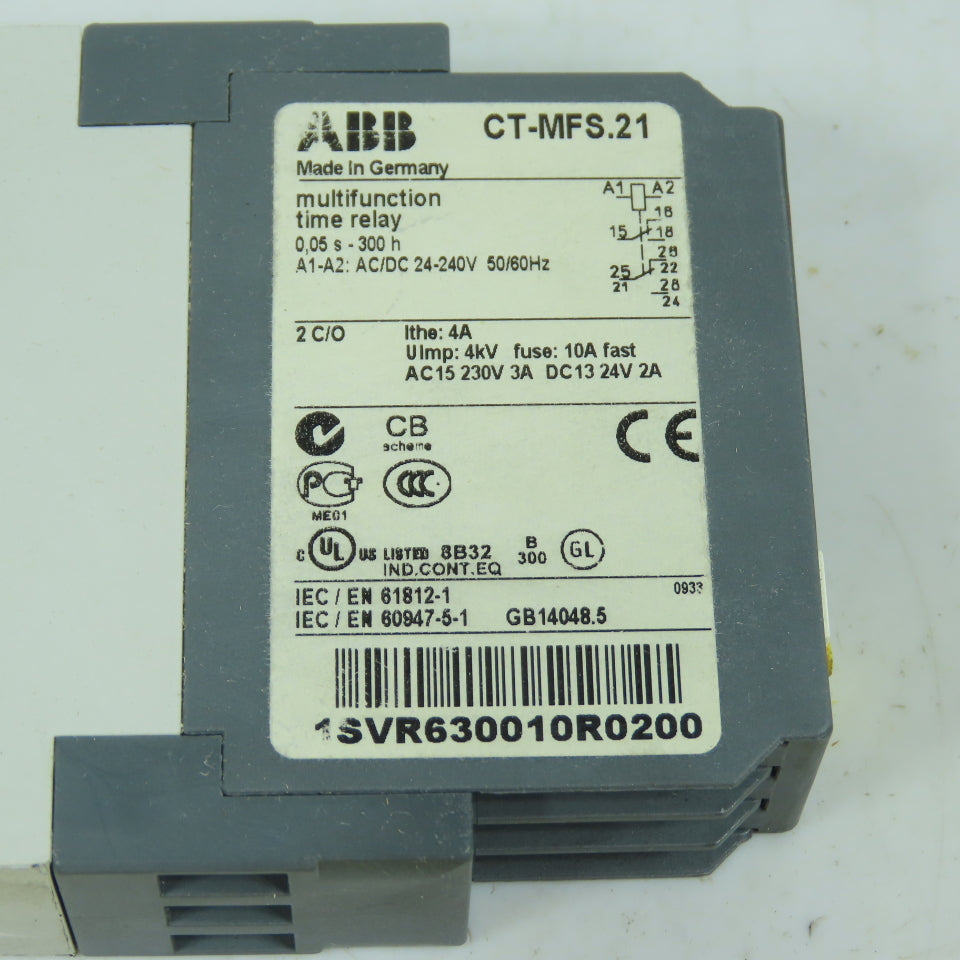 ABB 1SVR630010R0200 CT-MFS.21 Multifunction Time Relay 0.05s-300h 24-240V