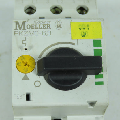 Klockner Moeller PKZM0-6.3 Manual Motor Starter 6.3A 600VAC 3Ph