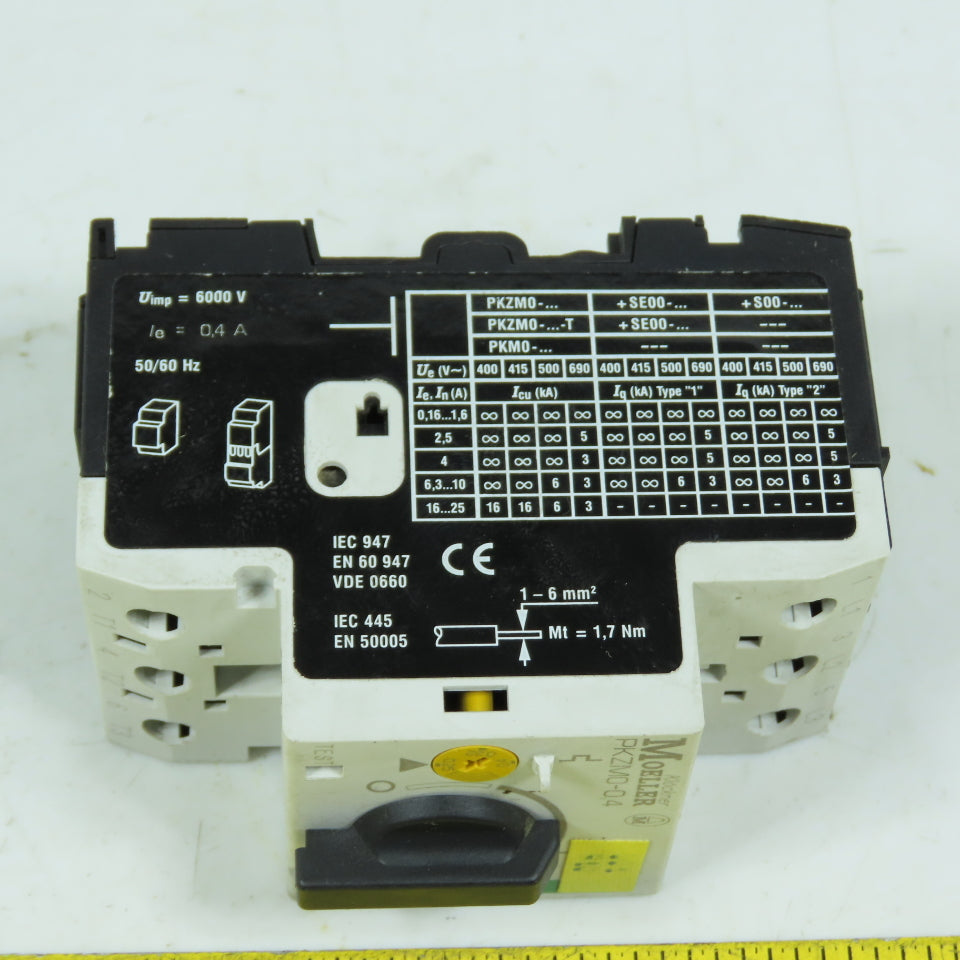 Klöckner Moeller PKZM0-0,4 Manual Motor Starter 0.25-0.4A 600V 3Ph