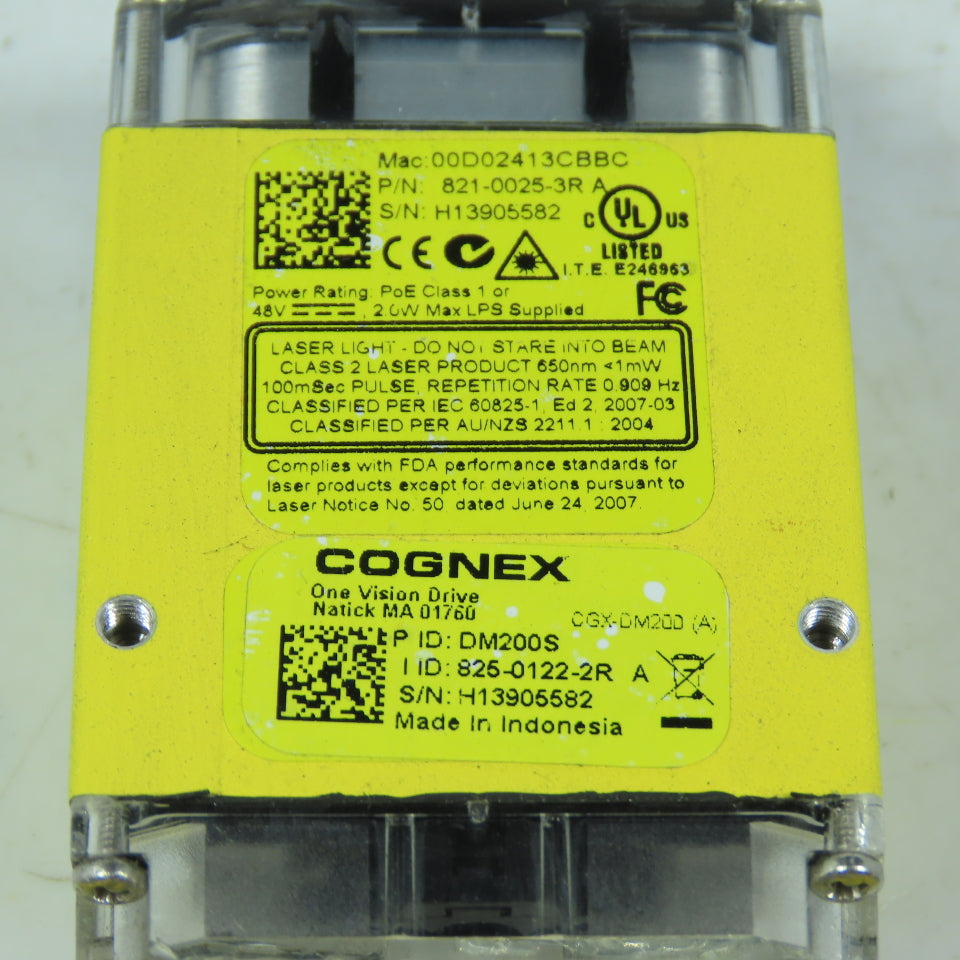 Cognex 825-0122-2R A DataMan 200S Fixed-Mount ID Reader 48VDC 2.0W PoE Class 1
