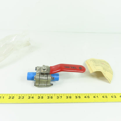 TBV, Inc. 15B123636GT 1/2" Stainless Steel Ball Valve 1500 WOG Socket Weld