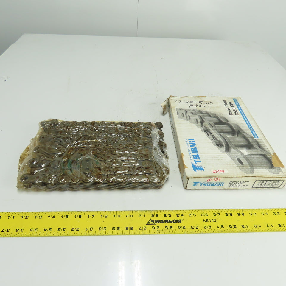 Tsubaki RS80 RIV 10ft Roller Chain NEW