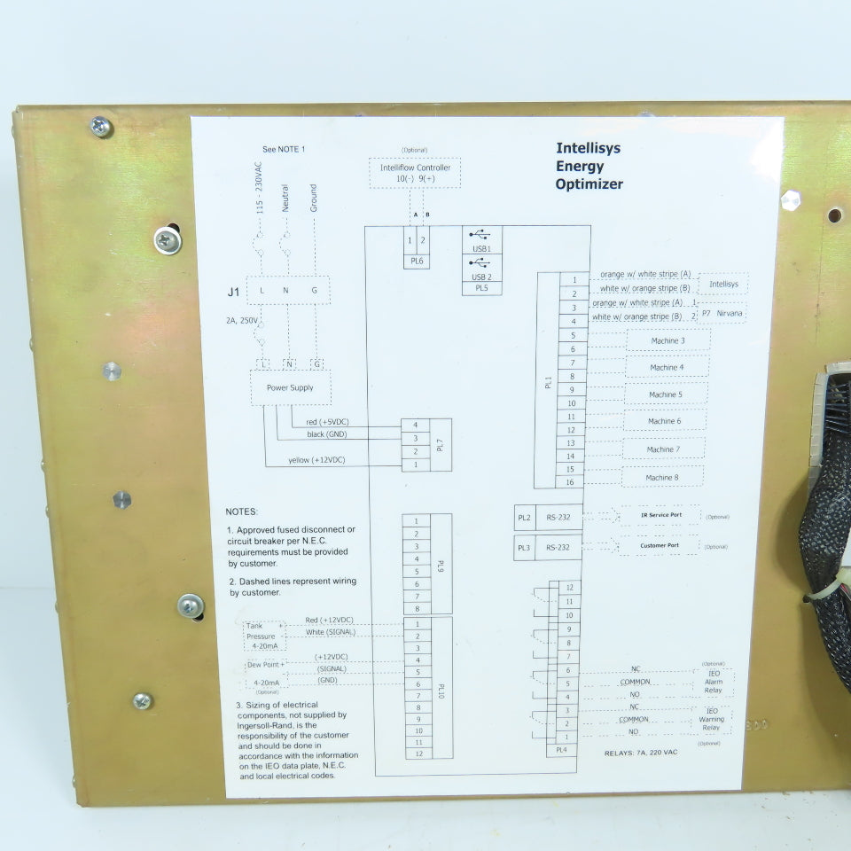 Ingersoll Rand 10834 B Intellisys Energy Optimizer Touchscreen Display Panel