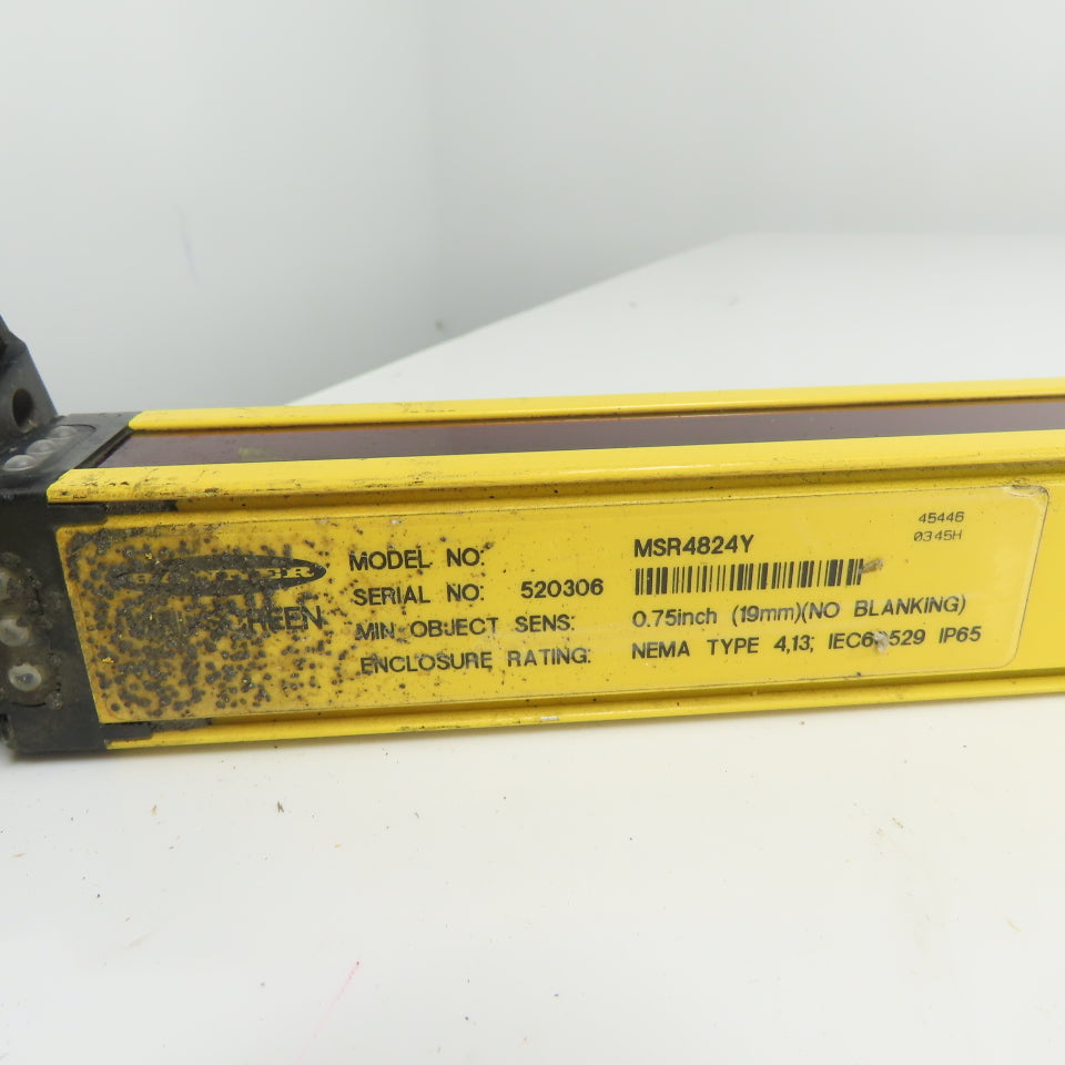 Banner MSR4824Y 48" Mini-Screen Safety Light Curtain Receiver 0.75" Sens