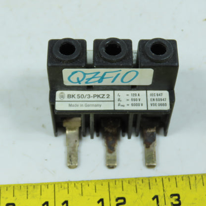 Klockner Moeller BK50/3-PKZ2 Line Supply Terminal Block 3-Pole 120A 600V