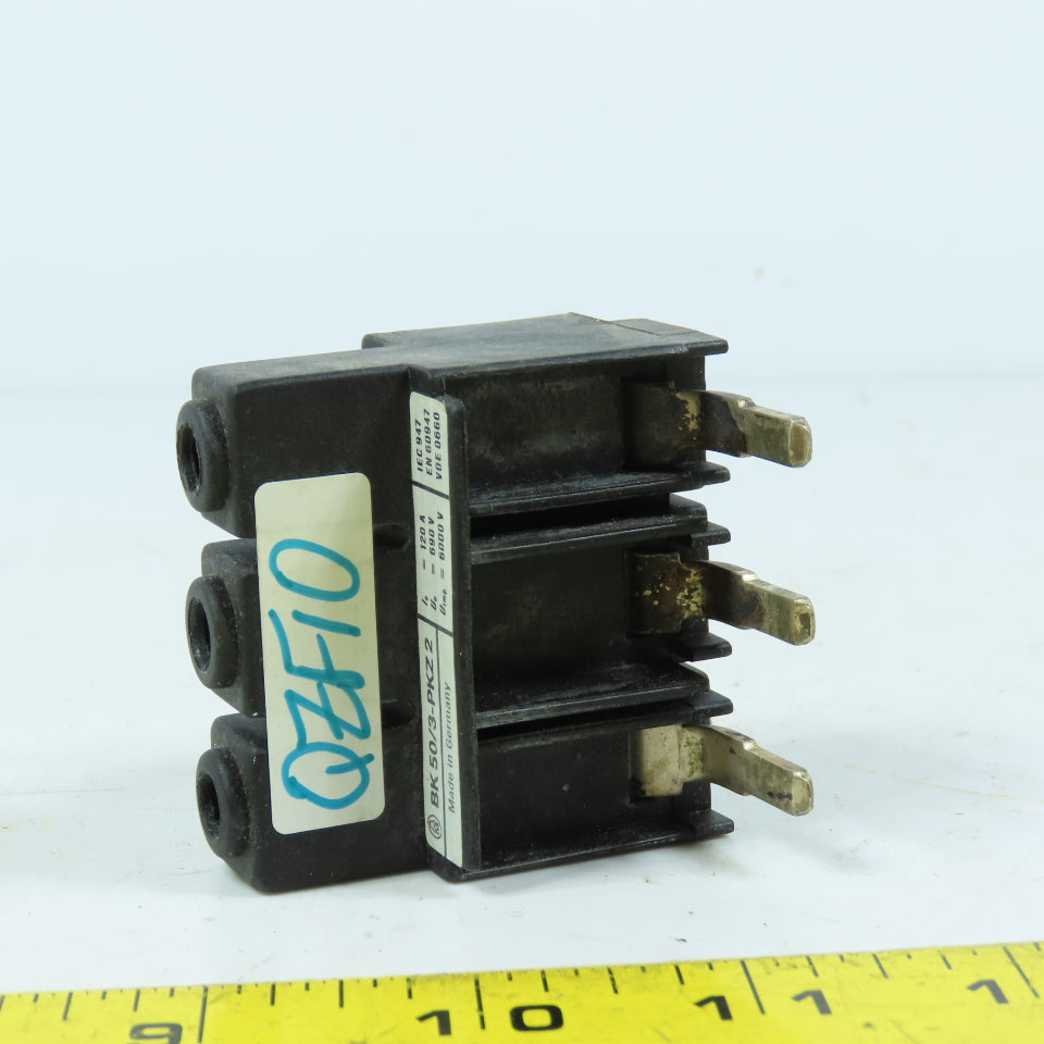 Klockner Moeller BK50/3-PKZ2 Line Supply Terminal Block 3-Pole 120A 600V