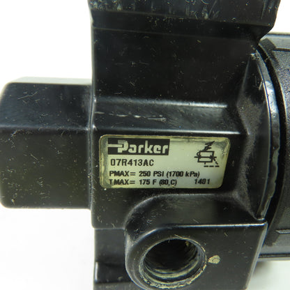 Parker 07R413AC Pneumatic Air Pressure Regulator 250 PSI 175 F 3/4" NPT