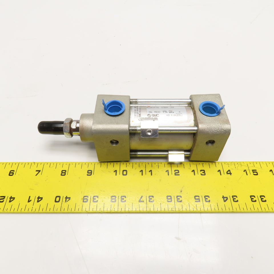 SMC NCDA1R150-0100N-J59 1.5" Bore 1" Stroke Tie-Rod Air Cylinder 250 PSI Max