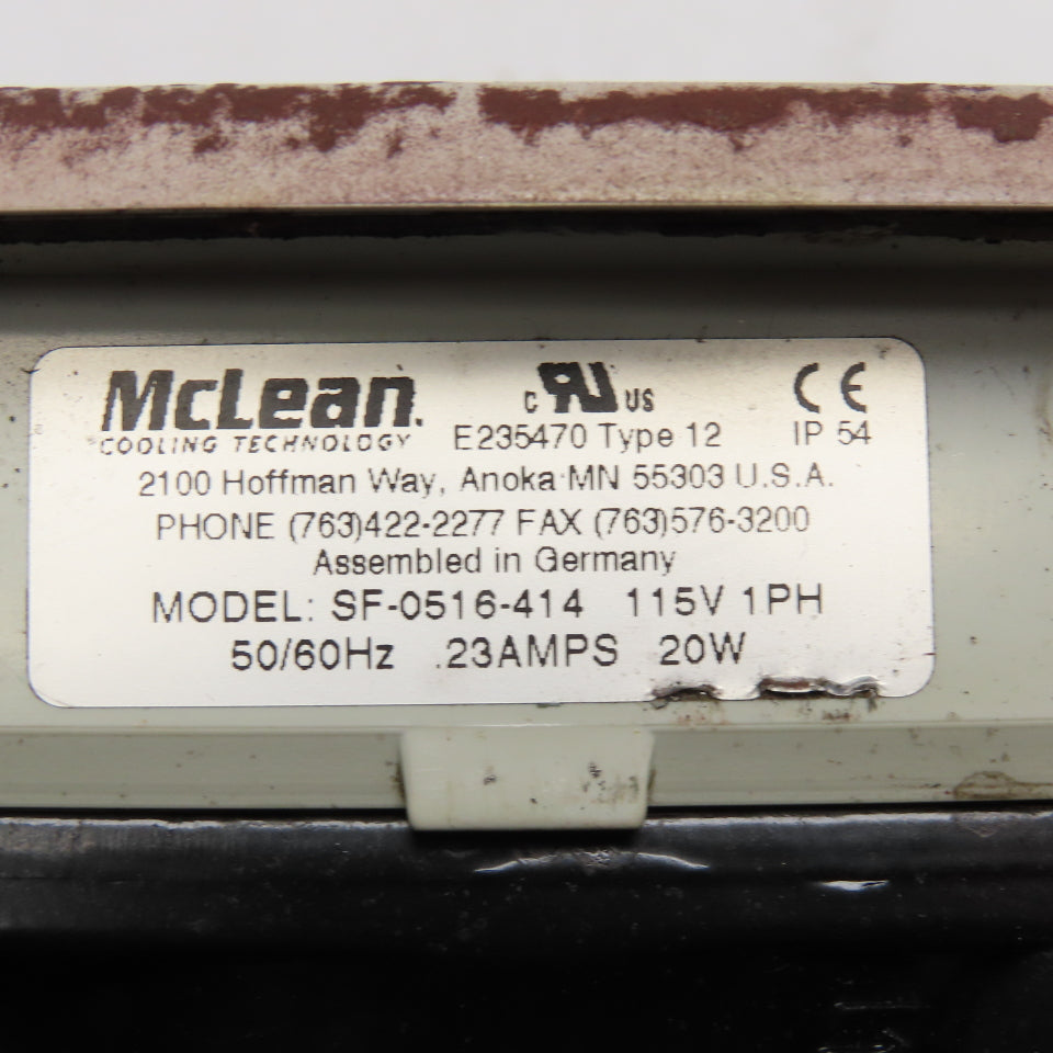 McLean SF-0516-414 Filter Fan Unit 115V 1Ph 50/60Hz 20W Enclosure Cooler