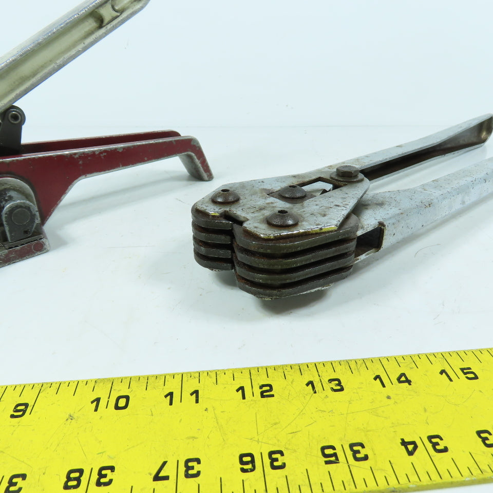 Manual Steel Strapping Tool Set Tensioner and Sealer For 3/4" Set Of 2
