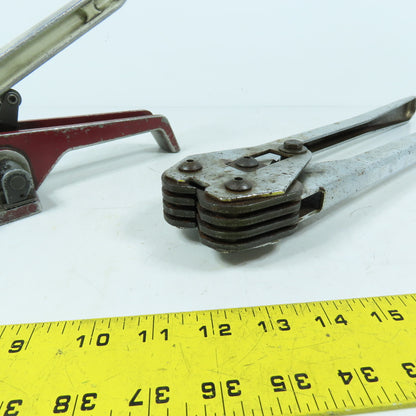 Manual Steel Strapping Tool Set Tensioner and Sealer For 3/4" Set Of 2