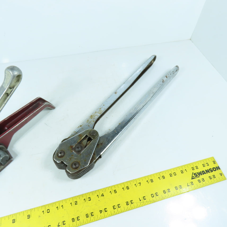 Manual Steel Strapping Tool Set Tensioner and Sealer For 3/4" Set Of 2