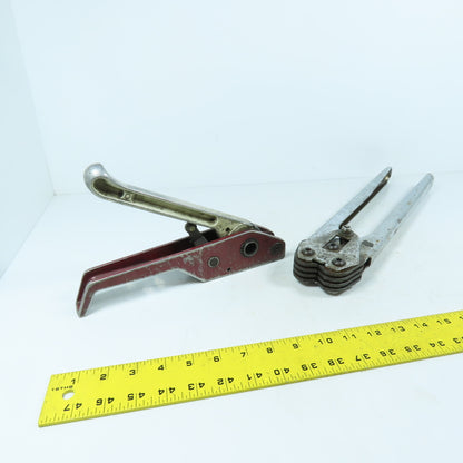 Manual Steel Strapping Tool Set Tensioner and Sealer For 3/4" Set Of 2