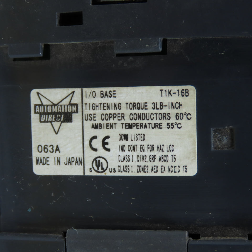 AutomationDirect T1K-16B Terminator I/O 16-Point Terminal Block PLC Base