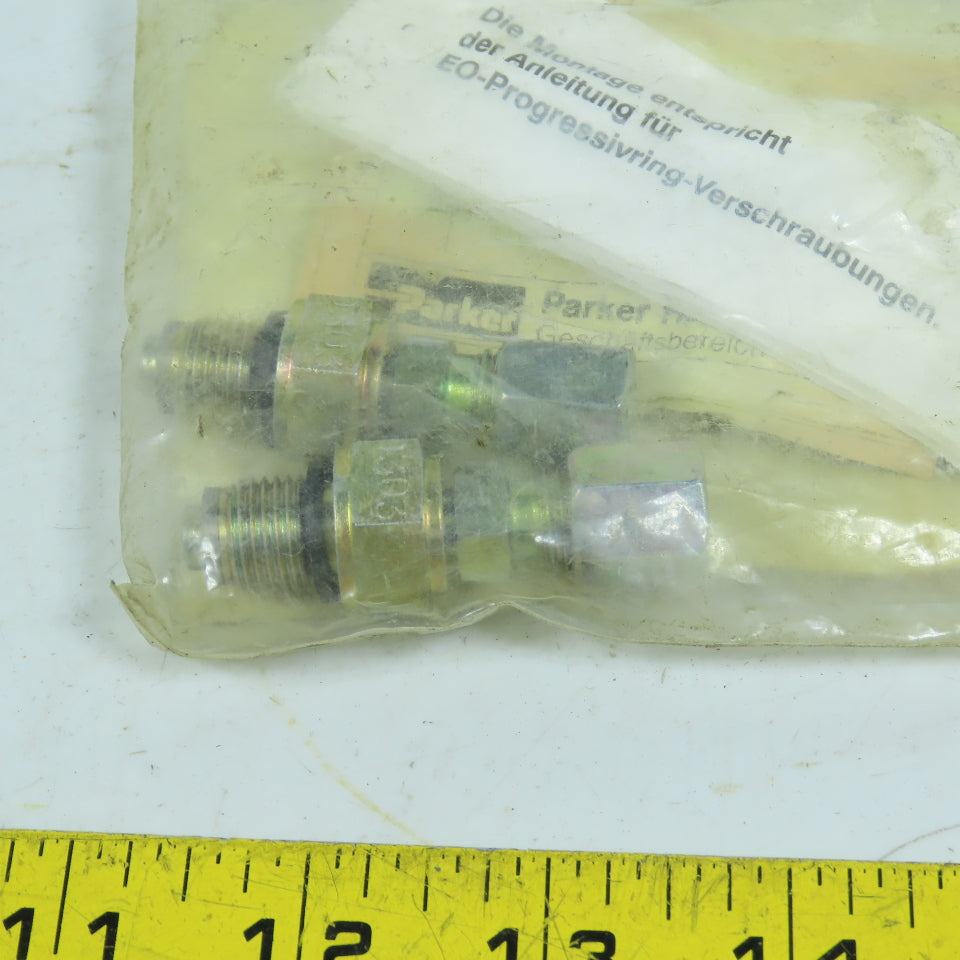 Parker Ermeto DVGE06LRA3C Male Stud Connector Hydraulic Fittings Lot of 2