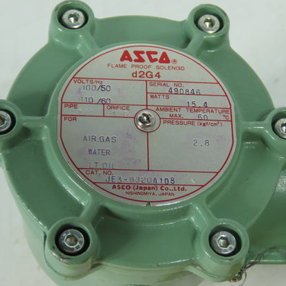 ASCO JE3-8320A108 d2G4 Flame Proof Solenoid Valve 110V 1/4" Pipe 1/8" Orifice