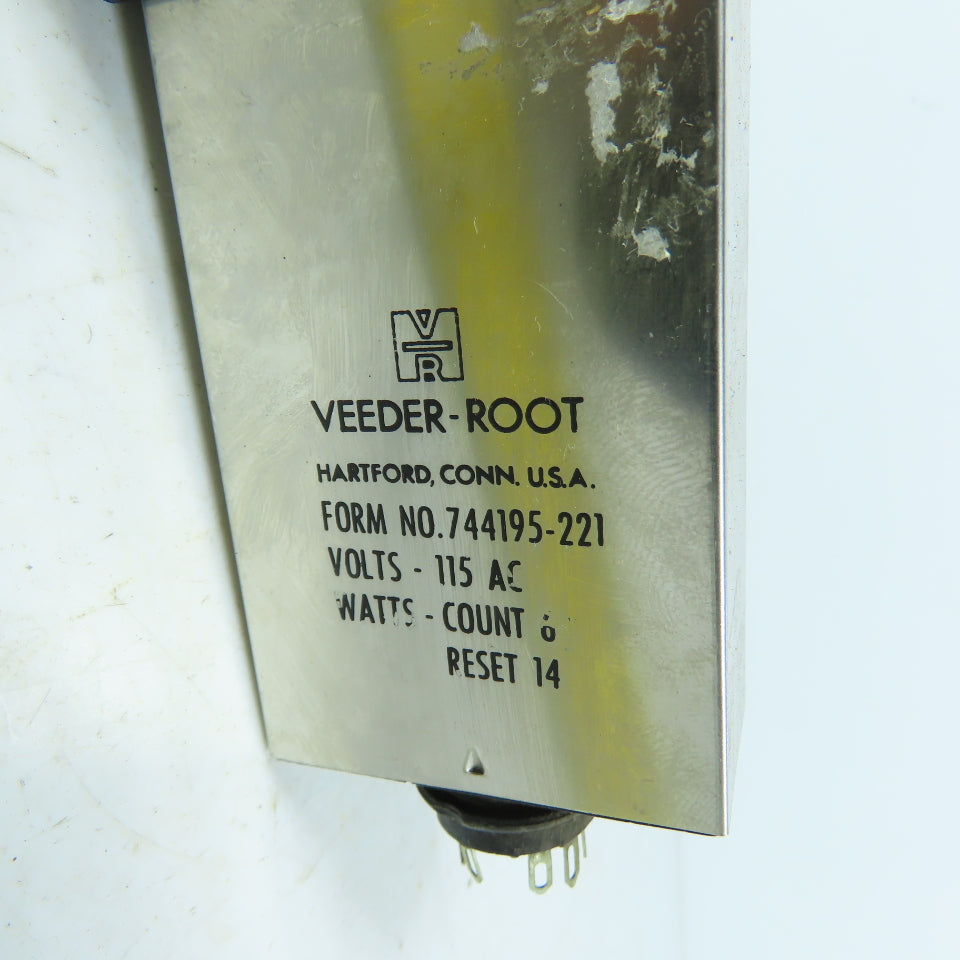 Veeder-Root 744195-221 Electromechanical Counter 115V AC Reset 14 Watts-Count 6